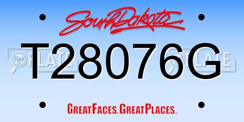 T28076G South Dakota License Plate