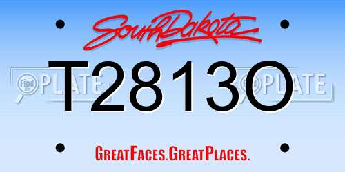 T2813O South Dakota License Plate