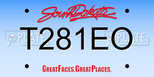 T281EO South Dakota License Plate