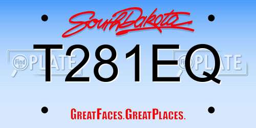 T281EQ South Dakota License Plate