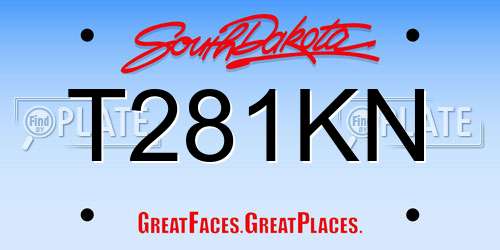 T281KN South Dakota License Plate