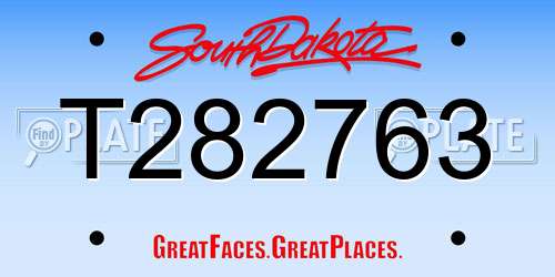 T282763 South Dakota License Plate