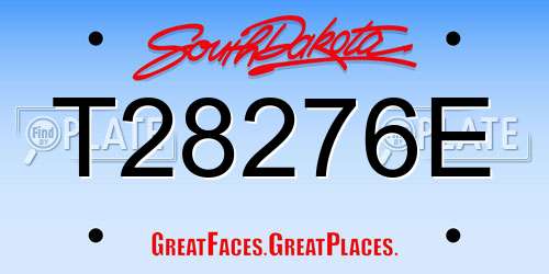 T28276E South Dakota License Plate