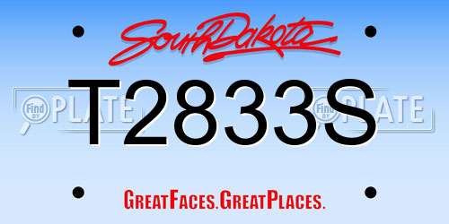 T2833S South Dakota License Plate
