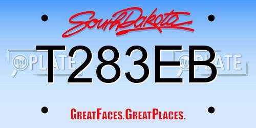 T283EB South Dakota License Plate