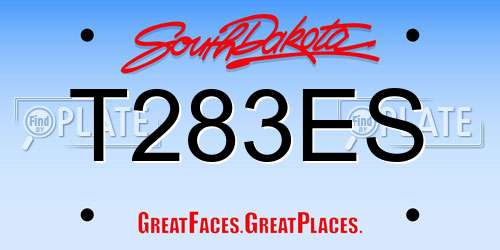 T283ES South Dakota License Plate