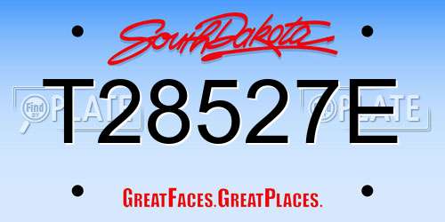 T28527E South Dakota License Plate