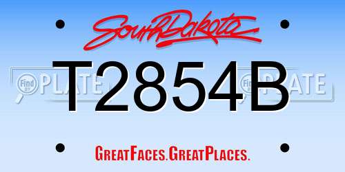 T2854B South Dakota License Plate