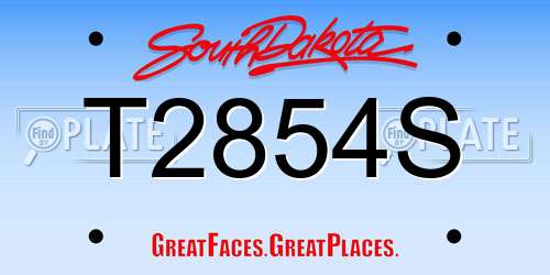 T2854S South Dakota License Plate