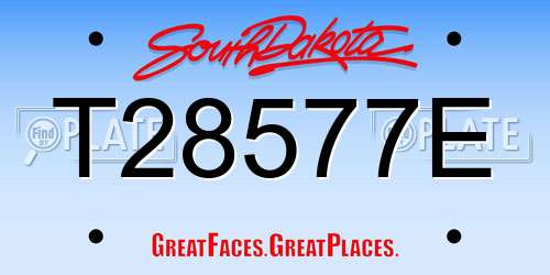 T28577E South Dakota License Plate