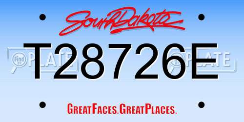 T28726E South Dakota License Plate