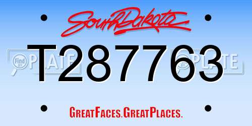 T287763 South Dakota License Plate