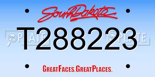 T288223 South Dakota License Plate