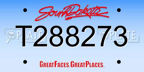 T288273 South Dakota License Plate