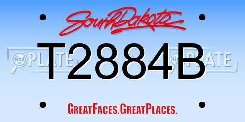 T2884B South Dakota License Plate