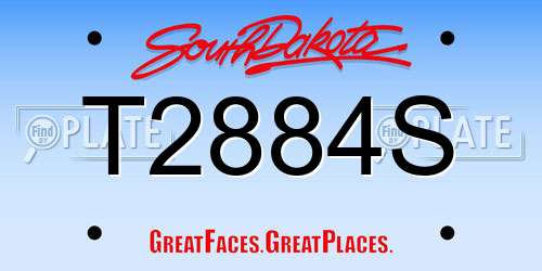 T2884S South Dakota License Plate