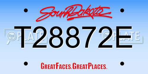 T28872E South Dakota License Plate