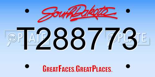 T288773 South Dakota License Plate