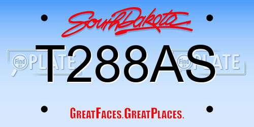 T288AS South Dakota License Plate