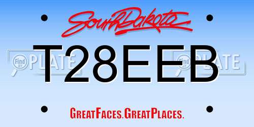 T28EEB South Dakota License Plate
