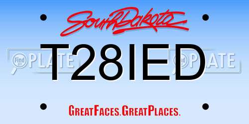 T28IED South Dakota License Plate