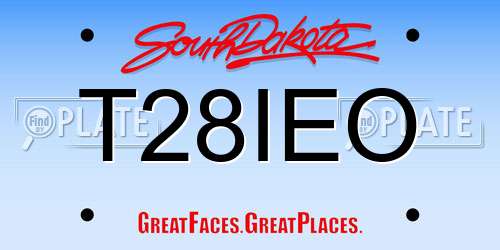 T28IEO South Dakota License Plate