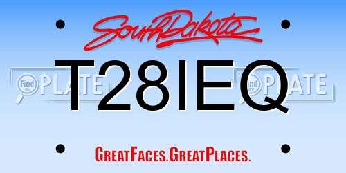 T28IEQ South Dakota License Plate