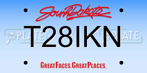 T28IKN South Dakota License Plate