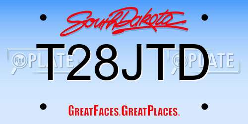 T28JTD South Dakota License Plate