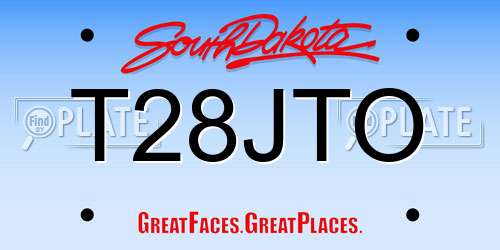 T28JTO South Dakota License Plate