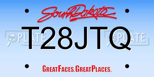 T28JTQ South Dakota License Plate