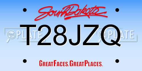 T28JZQ South Dakota License Plate