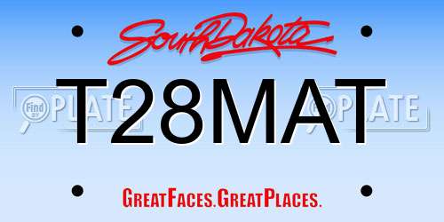 T28MAT South Dakota License Plate