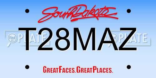 T28MAZ South Dakota License Plate