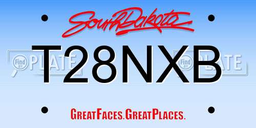 T28NXB South Dakota License Plate