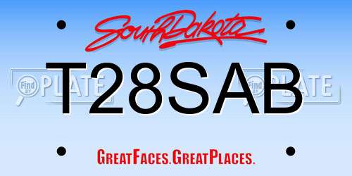 T28SAB South Dakota License Plate