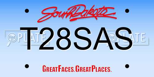 T28SAS South Dakota License Plate