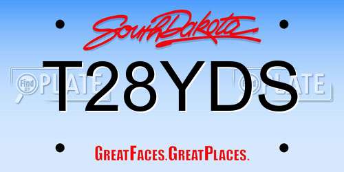 T28YDS South Dakota License Plate