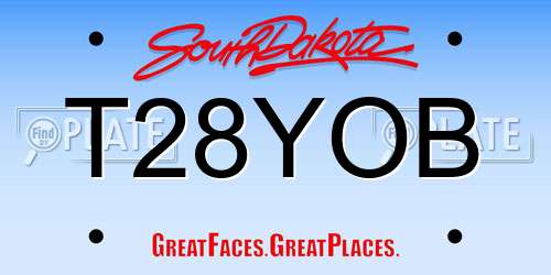 T28YOB South Dakota License Plate
