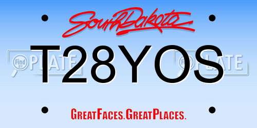 T28YOS South Dakota License Plate