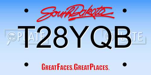 T28YQB South Dakota License Plate