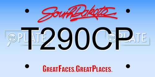 T290CP South Dakota License Plate
