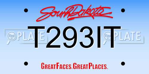 T293IT South Dakota License Plate