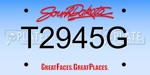 T2945G South Dakota License Plate