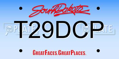 T29DCP South Dakota License Plate