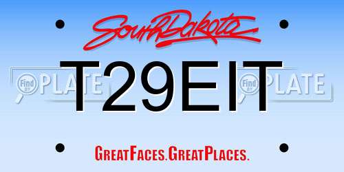 T29EIT South Dakota License Plate