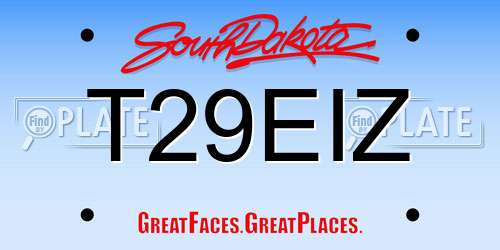 T29EIZ South Dakota License Plate