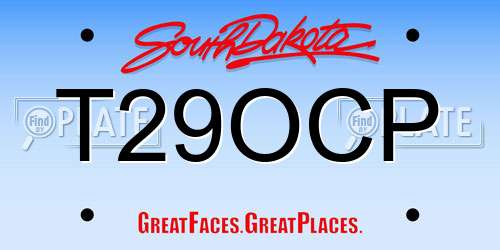 T29OCP South Dakota License Plate