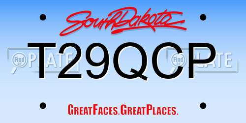 T29QCP South Dakota License Plate