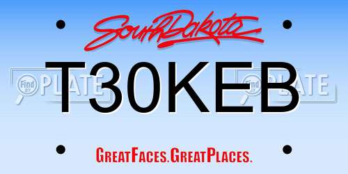 T30KEB South Dakota License Plate